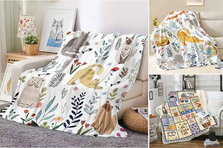 Detailed view of Best Cat Themed Throws: Cozy Up with Playful Designs
