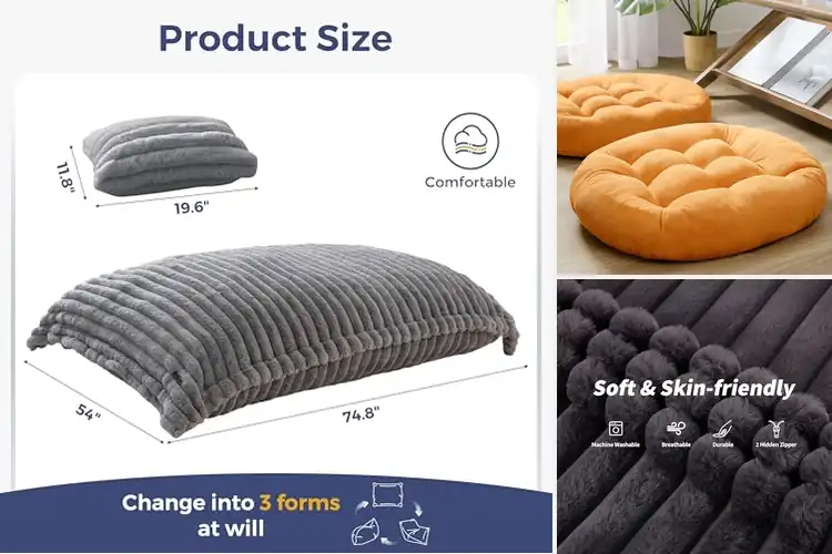 Detailed view of Best Large Floor Pillows For Adults