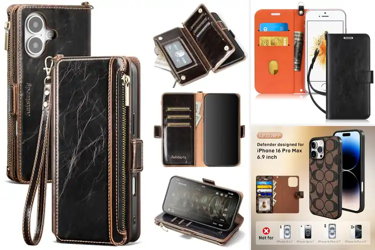 Detailed view of Best Luxury PU Leather Phone Wallet Cases