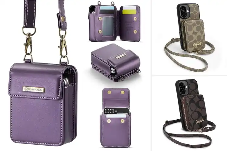 Detailed view of Best PU Leather Crossbody Wallet Cases